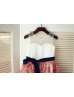 Ivory Satin Tulle Top Rose Pink Rosette Skirt Flower Girl Dress